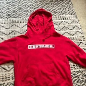 Red obey hoodie
